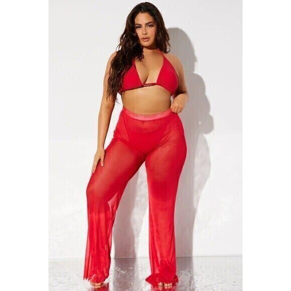Spicy Hot High‎ Waisted Mesh Swim Cover Up Pant Size Large RefM017 - Picture 4 of 9